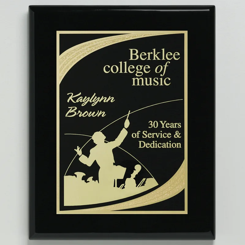 Aberdeen Black Plaque 10-1/2" x 13" with Lasered Plate
