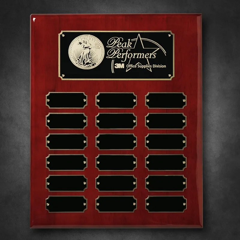 Rosewood Piano Finish Perpetual Plaque 10-1/2" x 13"