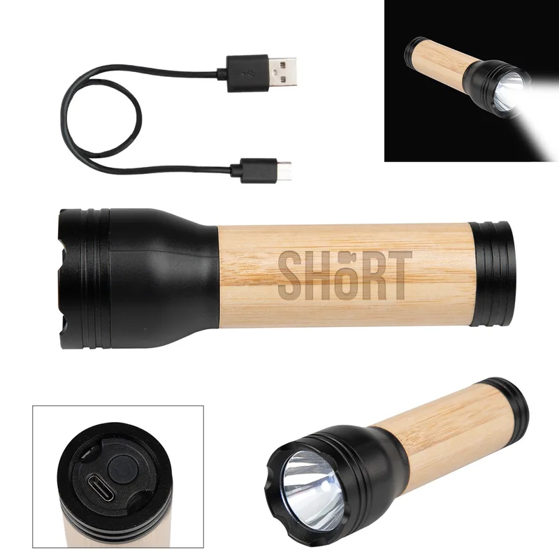 Bamboo Rechargeable Led Flashlight