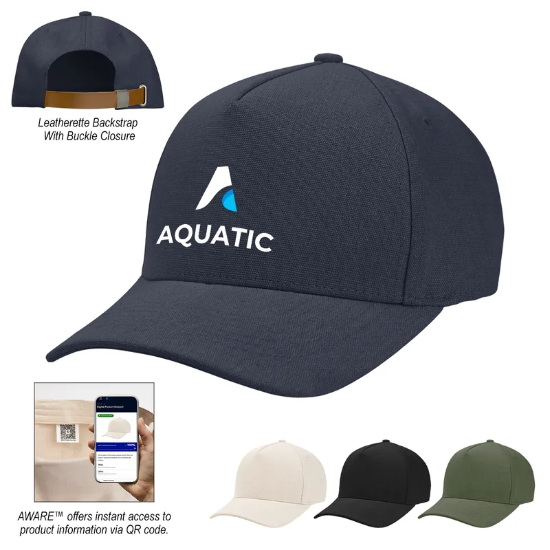 Aware™ Recycled Cotton Cap With Leatherette Backstrap