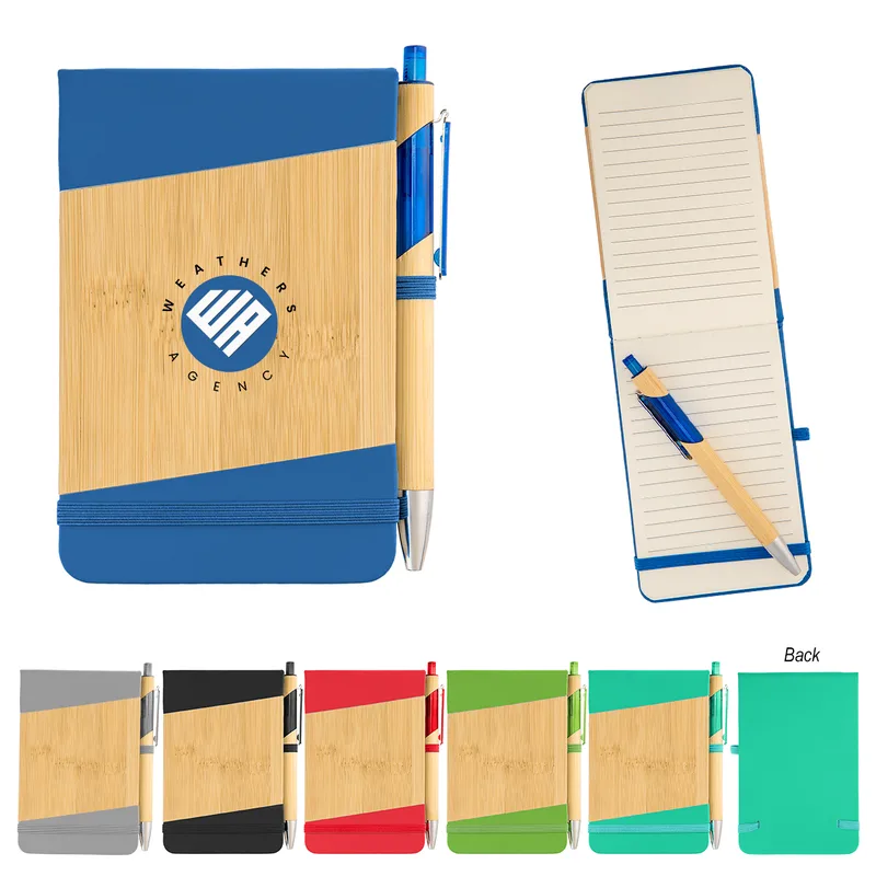 Bamboo Look Jotter & Pen