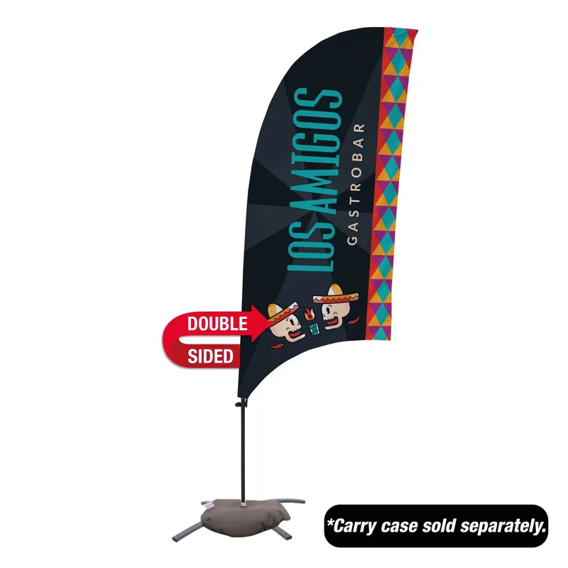 7.5' Value Razor Sail Sign Flag - 2-Sided with Cross Base view 2