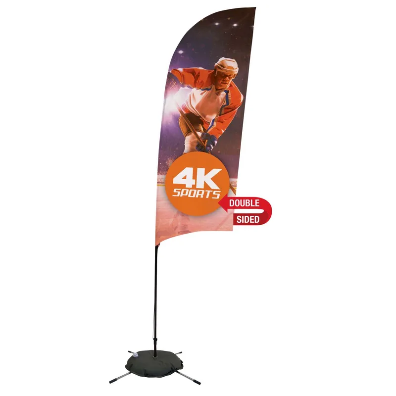 9' Streamline Razor Sail Sign Flag, 2-Sided, Scissor Base view 2