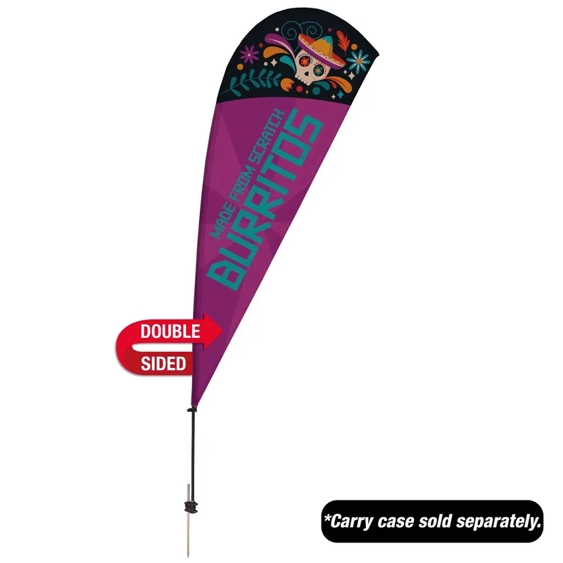 9.5' Value Teardrop Sail Sign Flag - 2-Sided with Spike view 2