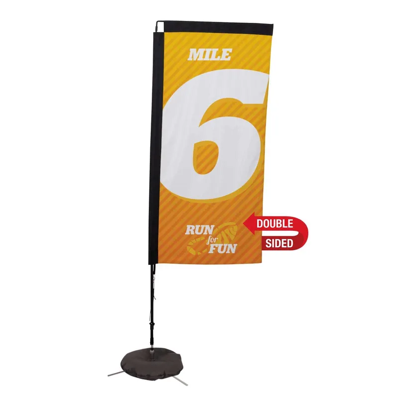 7' Premium Rectangle Sail Sign Flag, 2-Sided, Scissor Base view 2