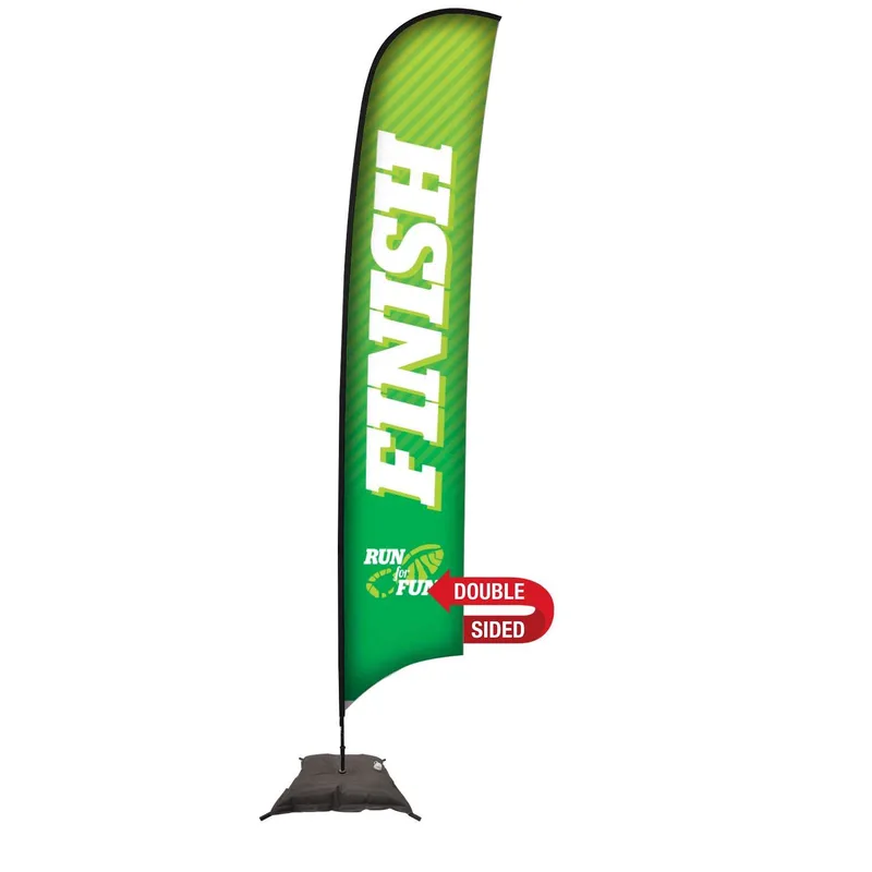 17' Premium Razor Sail Sign Flag, 2-Sided, Scissor Base view 2