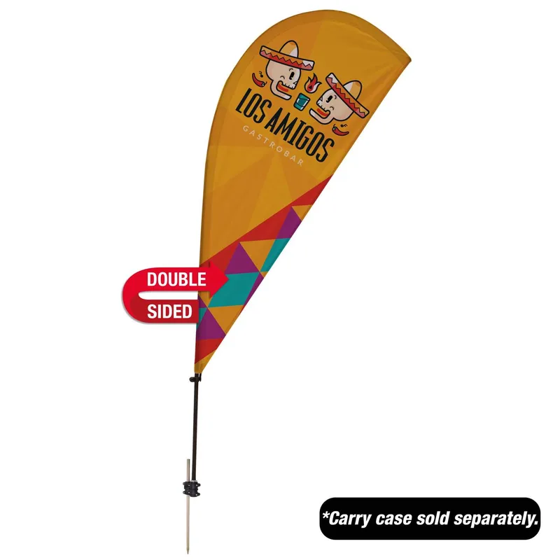 6.5' Value Teardrop Sail Sign Flag - 2-Sided with Spike view 2