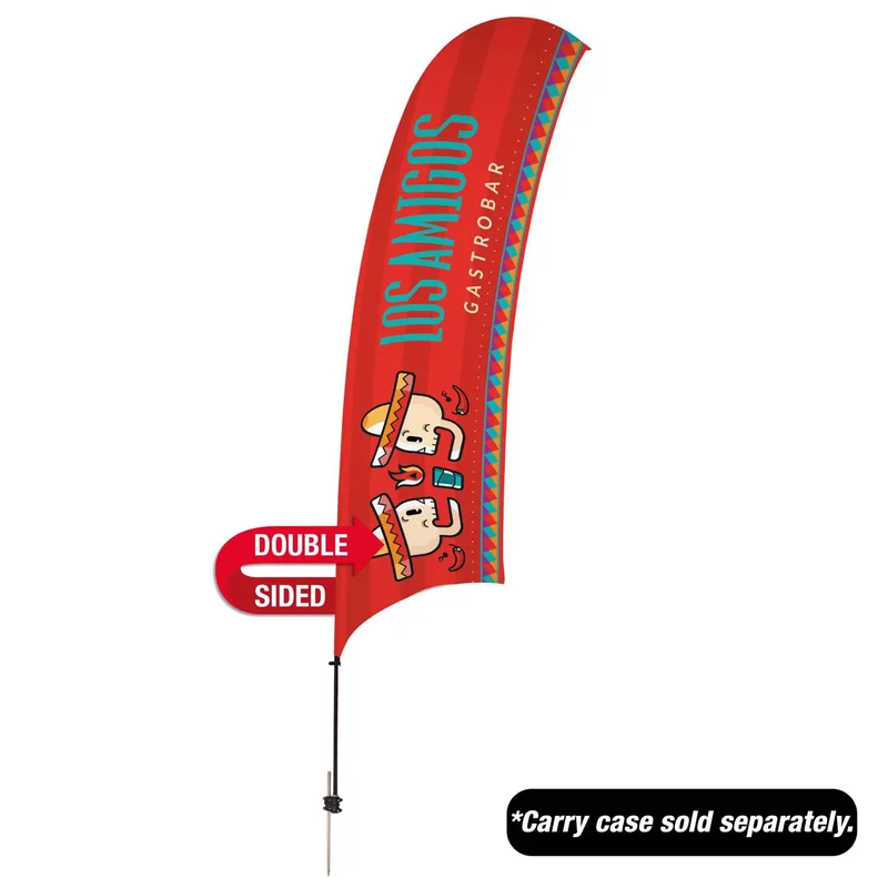 15' Value Razor Sail Sign Flag - 2-Sided with Ground Spike view 2