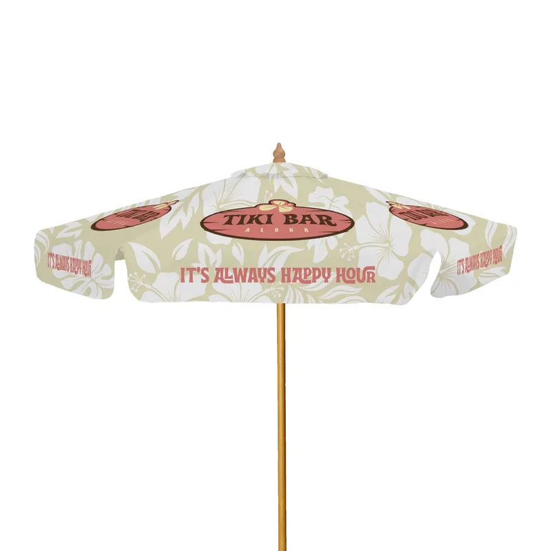 7' Wood Market Umbrella with Valance Single-Sided (Dye Sub) view 2