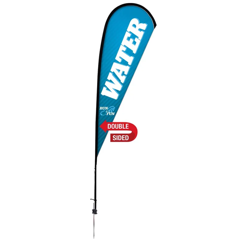 11.5' Premium Teardrop Sail Sign Flag, 2-Sided, Ground Spike view 2