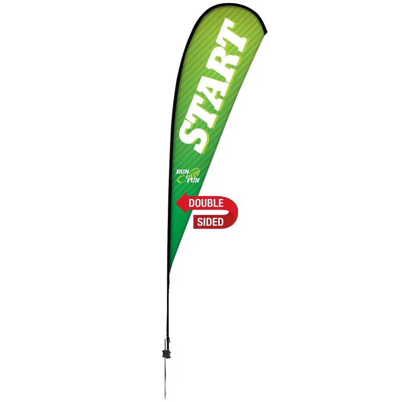 15' Premium Teardrop Sail Sign Flag, 2-Sided, Ground Spike view 2
