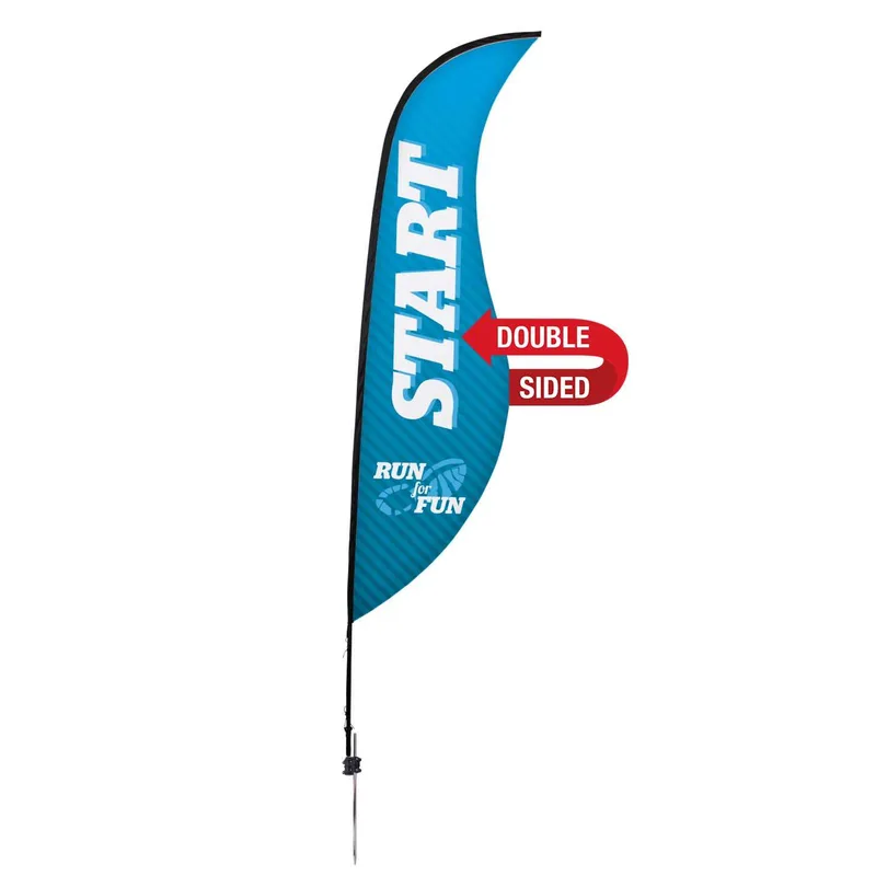 13' Premium Sabre Sail Sign Flag, 2-Sided, Ground Spike view 2