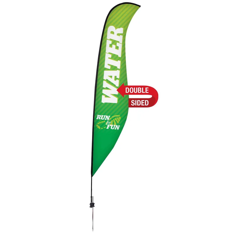 17' Premium Sabre Sail Sign Flag, 2-Sided, Ground Spike view 2