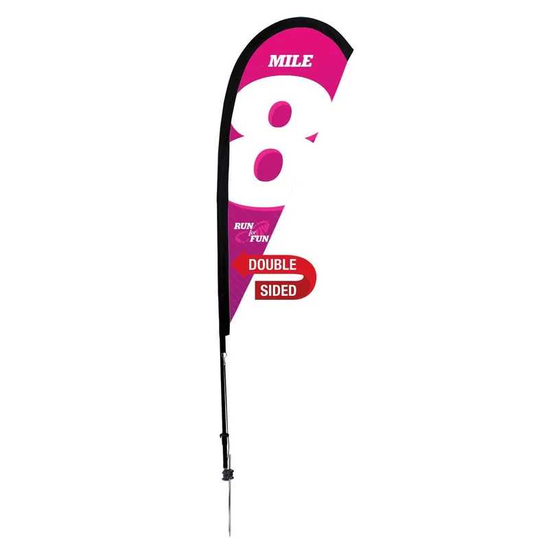 6' Premium Teardrop Sail Sign Flag, 2-Sided, Ground Spike view 2