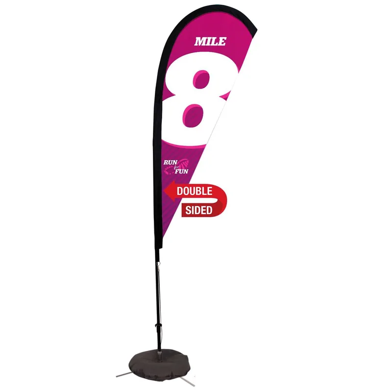 6' Premium Teardrop Sail Sign Flag, 2-Sided, Scissor Base view 2