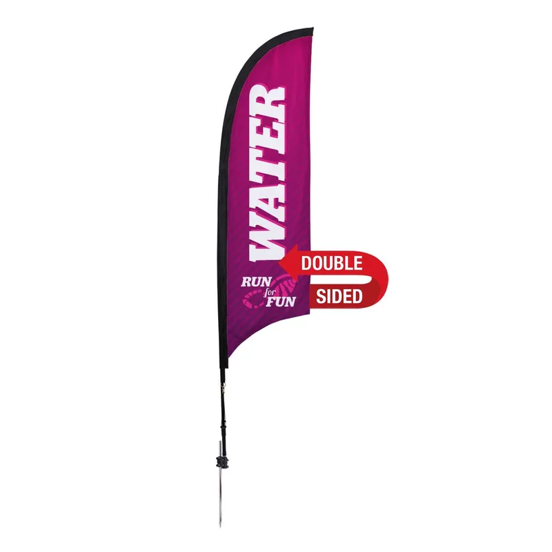 7' Premium Razor Sail Sign Flag, 2-Sided, Ground Spike view 2