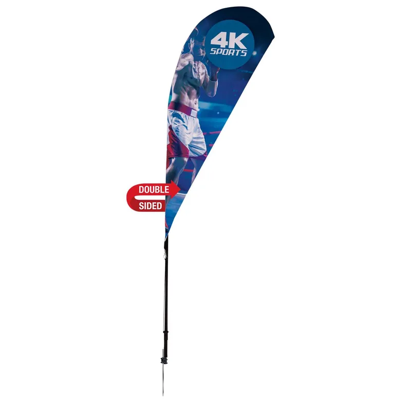 6' Streamline Teardrop Sail Sign Flag, Double-Sided, Spike view 2