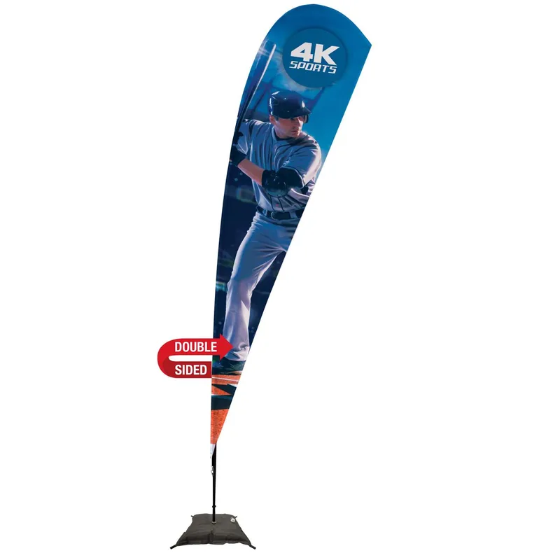 15' Streamline Teardrop Sail Sign Flag, 2-Sided, Scissor view 2