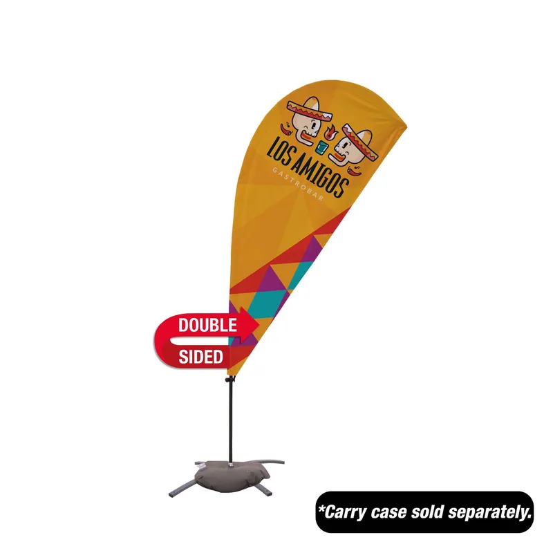 6.5' Value Teardrop Sail Sign Flag - 2-Sided with Cross Base view 2