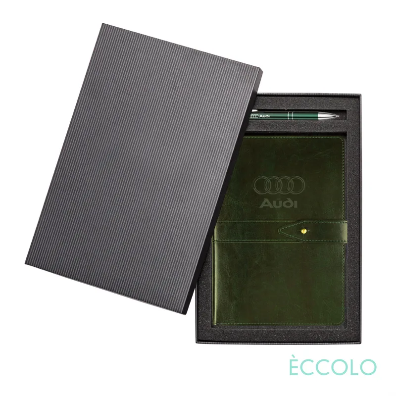 Journal & Clicker Pen Gift Set, Dark Green/Green
