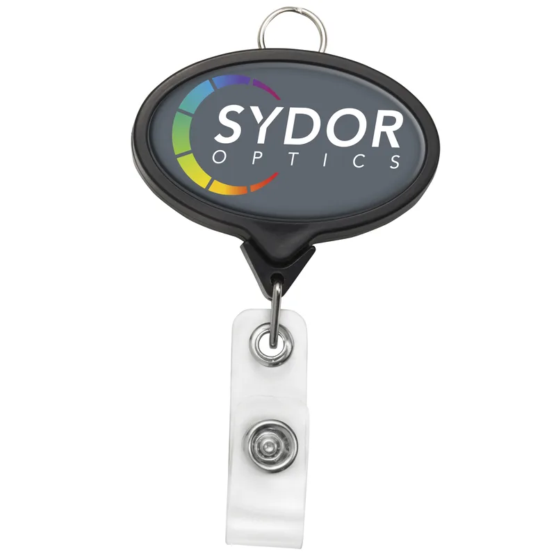 Jumbo Oval Retractable Badge Reel w/lanyard attachment view 4