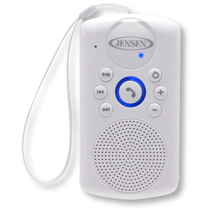 Jensen® Water-Resistant Bluetooth Speaker w/ Hanging Strap & Rechargeable Battery
