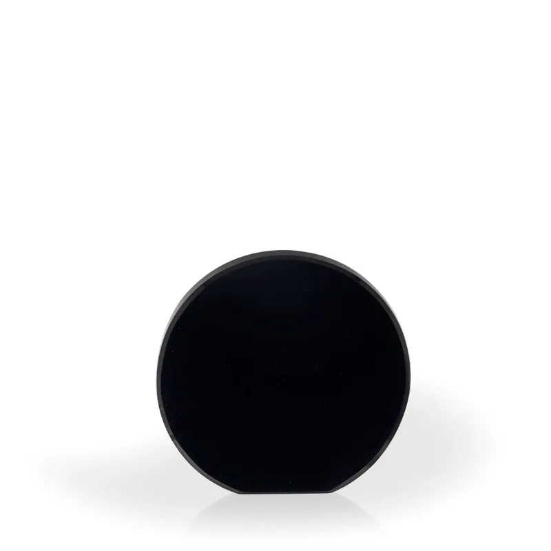 Brielle Black Crystal Beveled Circle with Flat Bottom, Small view 2