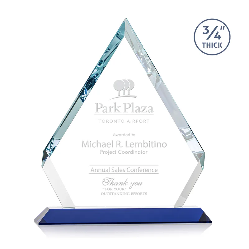 Deep Etch, Standard base, Blue, 9" x 10.75" x 3"
