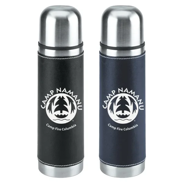 Leatherette Vacuum Bottle - 16 Oz. view 2