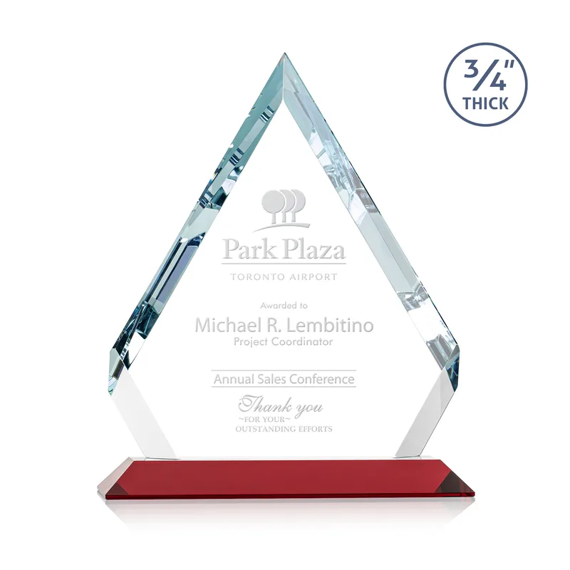 Deep Etch, Standard base, Red, 8" x 9.75" x 3"