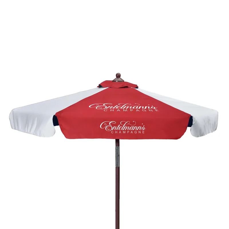 7' Wood Look Tilting Market Umbrella Kit With Valance 2 Imp view 4
