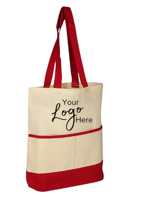 Accent Tote Bag with Pocket & 3" Gusset (16"x17"x3")