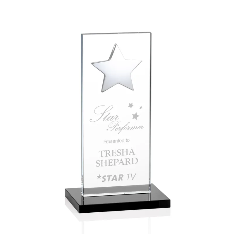Silver Star, Black, 3" x 7" x 0.375"