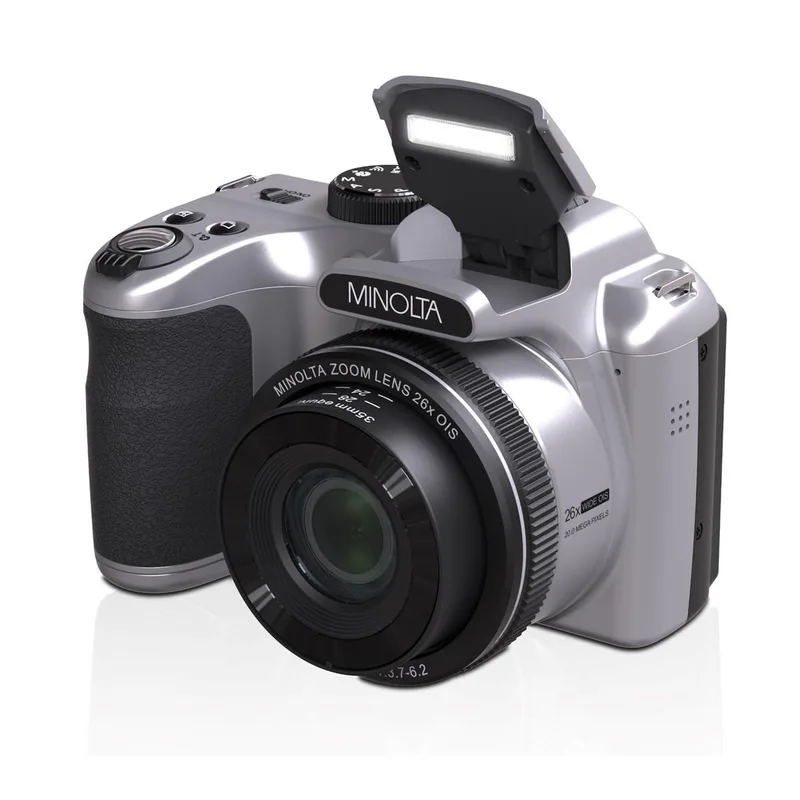 Minolta 20Mp Fhd 26X Optical Zoom Bridge Camera - Silver