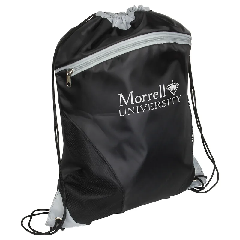 Cyclone Mesh Curve Polyester Drawstring Backpack view 3