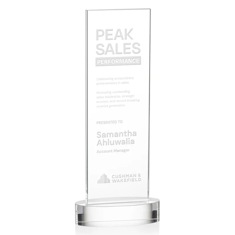 Deep Etch, Alberton base, Clear, 4" x 10" x 2.5"