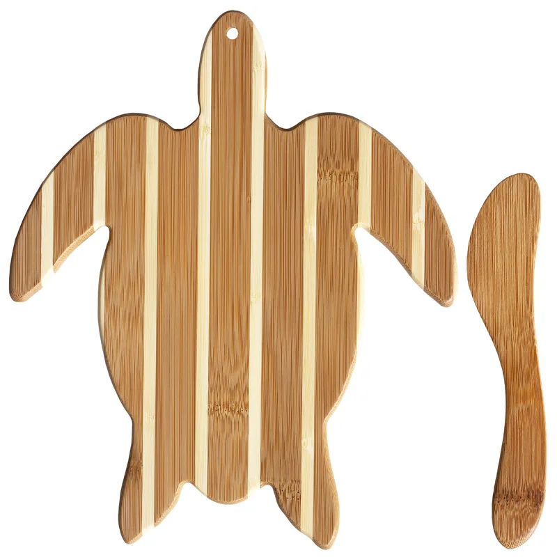 Sea Turtle Charcuterie Board with Spreader Knife Gift Set view 2