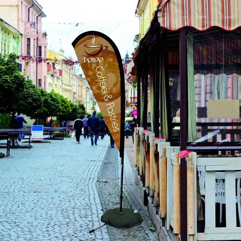 6' Premium Teardrop Sail Sign Flag, 2-Sided, Scissor Base view 7