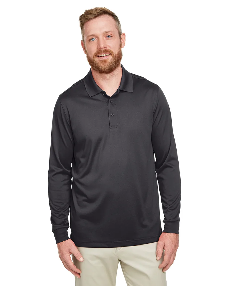 Harriton Men's Tall Advantage Long Sleeve Snag Protection Plus IL Polo view 2