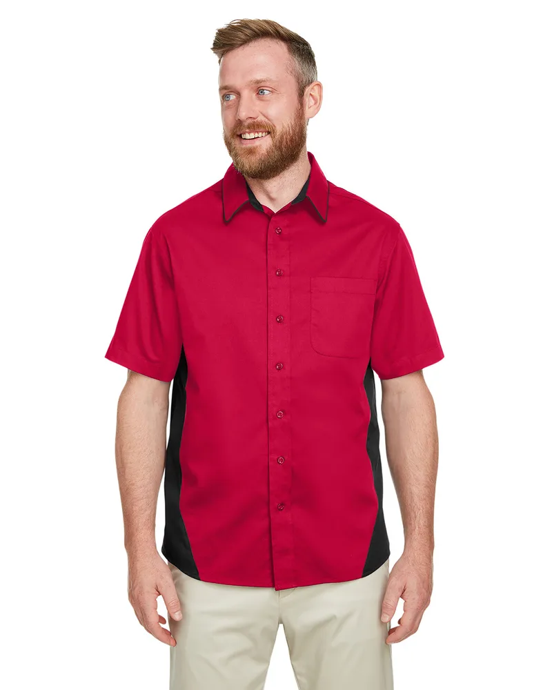 Harriton Men's Flash IL Colorblock Short Sleeve Shirt view 4