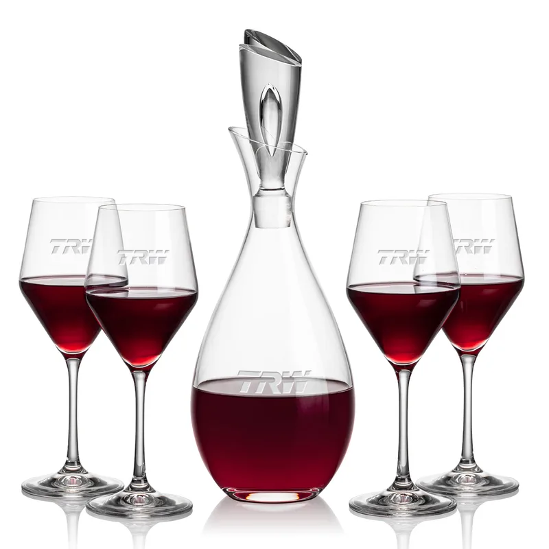 Decanter & 4 Wine
