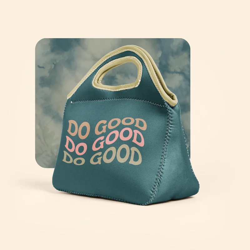 Teal Blue/Khaki Beige Logo Side