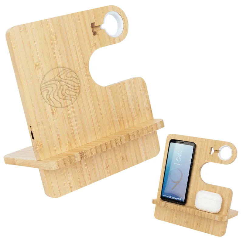 Bamboo Wireless Charging Station view 2