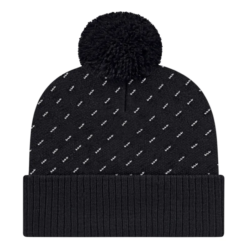 Diagonal Dash Knit Cap With Ribbed Cuff view 3