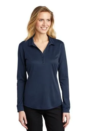 Port Authority ® Women's Silk Touch ™ Performance Long Sleeve Polo. view 2