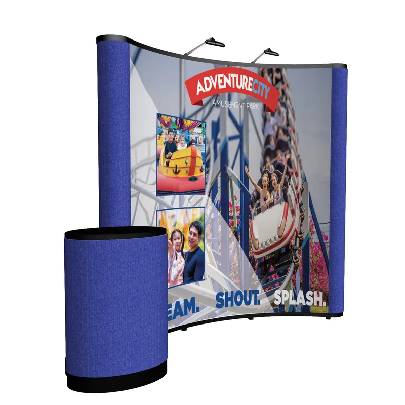 8' Curved Show 'N Rise Floor Display Kit (Mural with Fabric) view 7