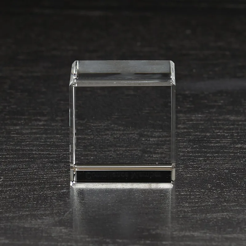 Small Flat Cube 3D Crystal Award view 2