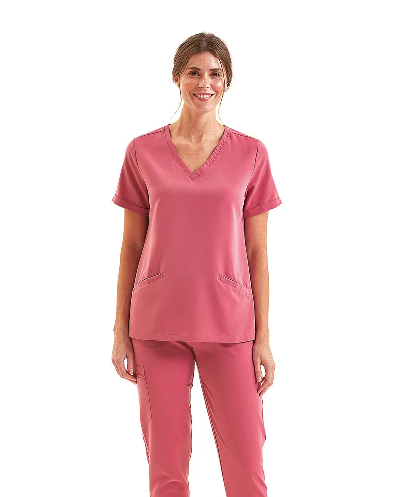 ONNA BY PREMIER Women's Invincible V-Neck Stretch Scrub Top view 2