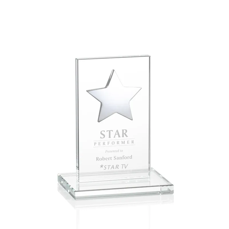 Silver Star, Clear, 3" x 5" x 0.375"