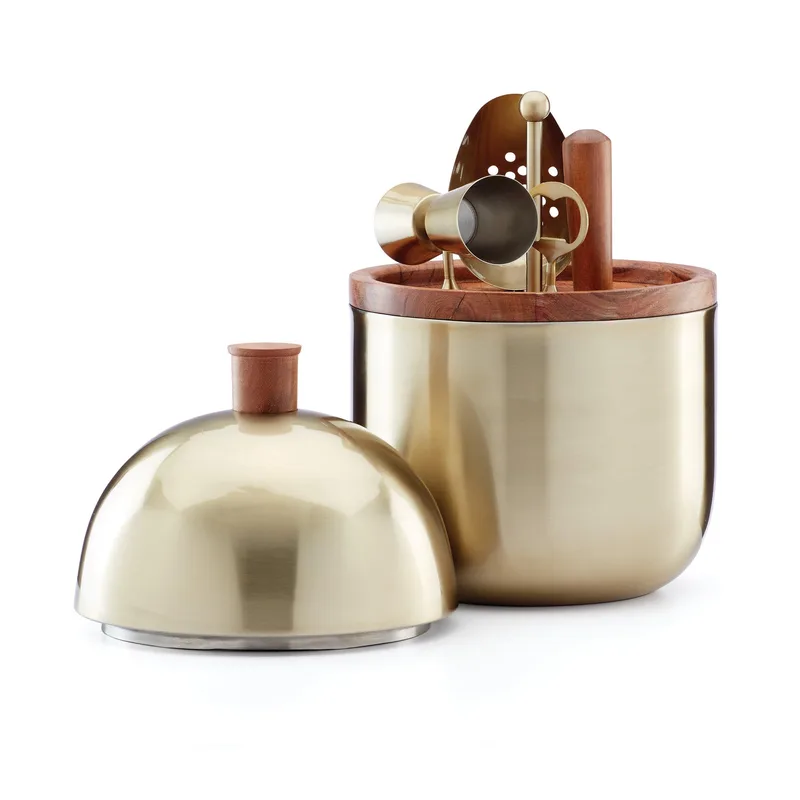 Lenox Cocktail Party Bar Tool Set Brushed Gold